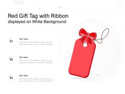 Red gift tag with ribbon displayed on white background