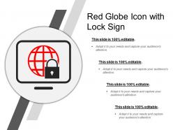 Red globe icon with lock sign