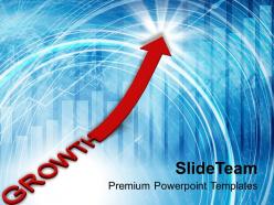 Red growth arrow pointing up global powerpoint templates ppt themes and graphics