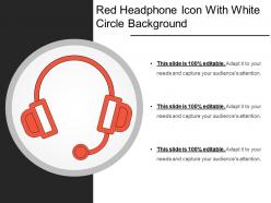 Red headphone icon with white circle background