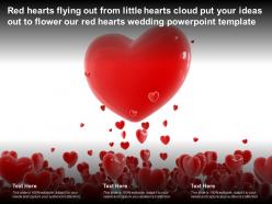 Red hearts flying out from little hearts cloud put your ideas out to flower our red hearts wedding template