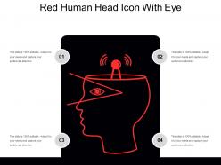 Red human head icon with eye