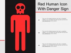 Red human icon with danger sign