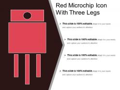 Red microchip icon with three legs