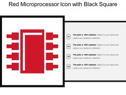 Red microprocessor icon with black square