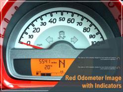 Red odometer image with indicators