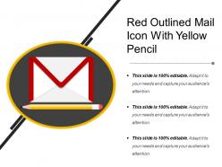 Red outlined mail icon with yellow pencil
