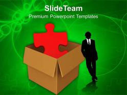 Red puzzle in cardboard box powerpoint templates ppt themes and graphics 0113