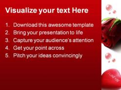 Red rose and heart wedding powerpoint templates and powerpoint backgrounds 0311