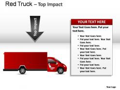 Red truck side view powerpoint presentation slides