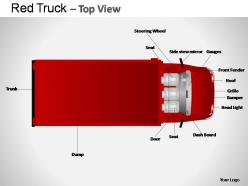 Red truck top view powerpoint presentation slides