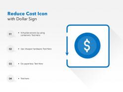 Reduce cost icon with dollar sign