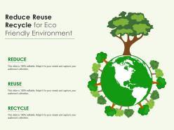 Reduce reuse recycle for eco friendly environment