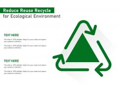 Reduce reuse recycle for ecological environment