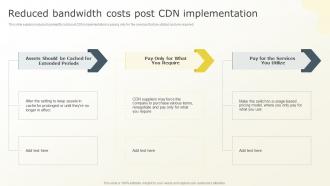 Reduced Bandwidth Costs Post CDN Implementation Content Distribution Network