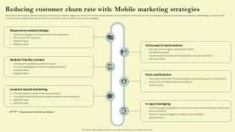 Reducing Customer Churn Rate With Mobile Reducing Customer Acquisition Cost