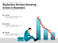 Reduction arrows showing crisis in business
