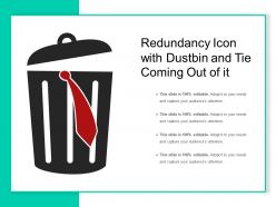 Redundancy Icon With Dustbin And Tie Coming Out Of It