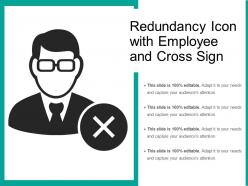 Redundancy icon with employee and cross sign