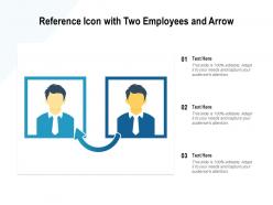 Reference icon with two employees and arrow