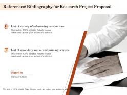 References Bibliography For Research Project Proposal Ppt Powerpoint Graphics Design