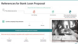 References for bank loan proposal ppt slides pictue