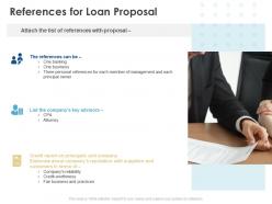 References for loan proposal ppt powerpoint presentation portfolio
