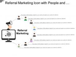 Referral marketing icon with people and mega phone
