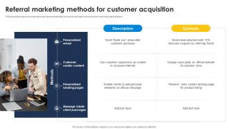 Referral Marketing Methods For Customer Acquisition Improve Sales Pipeline SA SS