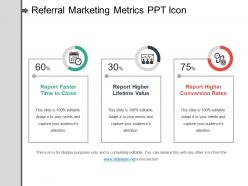 Referral marketing metrics ppt icon