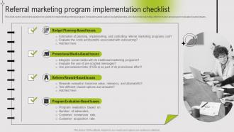 Referral Marketing Program Implementation Checklist Guide To Referral Marketing