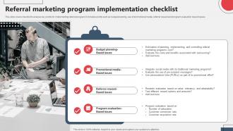 Referral Marketing Program Implementation Checklist Referral Marketing MKT SS V