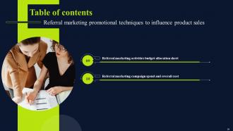 Referral Marketing Promotional Techniques To Influence Product Sales Powerpoint Presentation Slides MKT CD V Informative Compatible