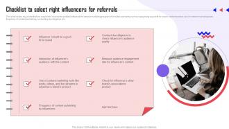 Referral Marketing Types Checklist To Select Right Influencers For Referrals MKT SS V