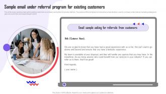 Referral Marketing Types Sample Email Under Referral Program For Existing Customers MKT SS V