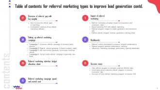 Referral Marketing Types To Improve Lead Generation Powerpoint Presentation Slides MKT CD V Impressive Engaging