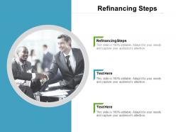 Refinancing steps ppt powerpoint presentation infographics show cpb