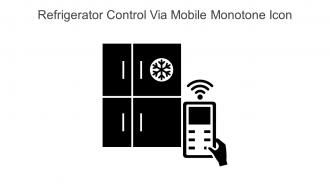 Refrigerator Control Via Mobile Monotone Icon In Powerpoint Pptx Png And Editable Eps Format
