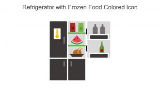 Refrigerator With Frozen Food Colored Icon In Powerpoint Pptx Png And Editable Eps Format