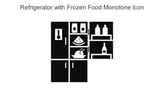 Refrigerator With Frozen Food Monotone Icon In Powerpoint Pptx Png And Editable Eps Format