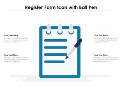 Register form icon with ball pen