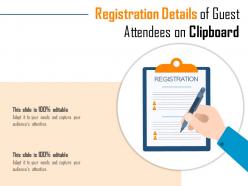 Registration details of guest attendees on clipboard