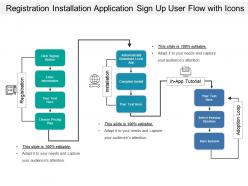Registration installation application sign up user flow with icons