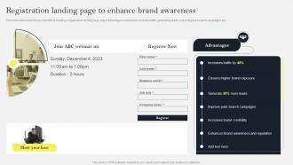 Registration Landing Page To Enhance Brand Awareness Social Media Marketing To Increase MKT SS V