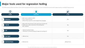 Regression Testing For Software Quality Major Tools Used For Regression Testing