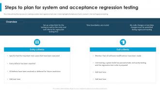 Regression Testing For Software Quality Steps To Plan For System And Acceptance Regression Testing