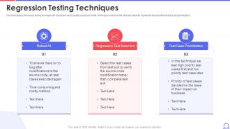 Regression Testing Techniques Agile Approach To Quality Assurance Ppt Summary