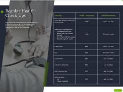 Regular health check ups ppt powerpoint presentation layouts icon