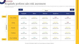Regularly Perform Sales Risk Assessment Implementing Sales Risk Management