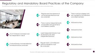 Regulatory and mandatory board practices of the company ppt slides images